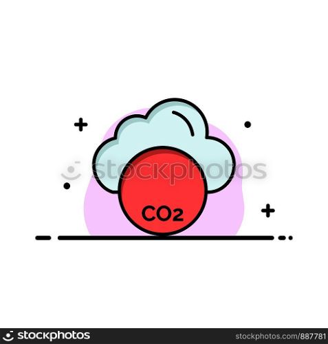 Environmental, Pollution, Co3, Industry Business Logo Template. Flat Color