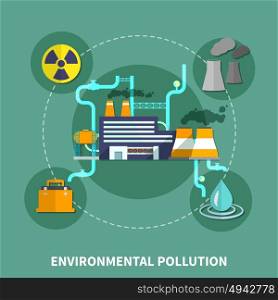 Environmental pollution object vector illustration. Environmental pollution flat concept with abstract and isolated vector illustration