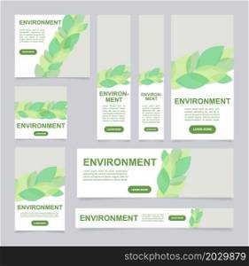Environmental pollution prevention web banner design template. Vector flyer with text space. Advertising placard with customized copyspace. Promotional printable poster for advertising. Graphic layout. Environmental pollution prevention web banner design template