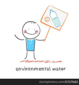 environmental water. Fun cartoon style illustration. The situation of life.