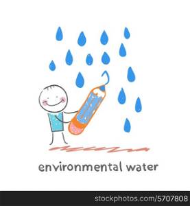 environmental water. Fun cartoon style illustration. The situation of life.
