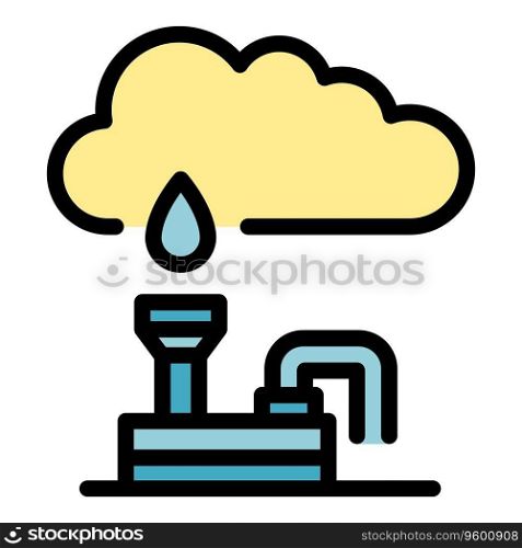 Environmentally friendly water icon outline vector. Recycle eco. Comb bottle color flat. Environmentally friendly water icon vector flat