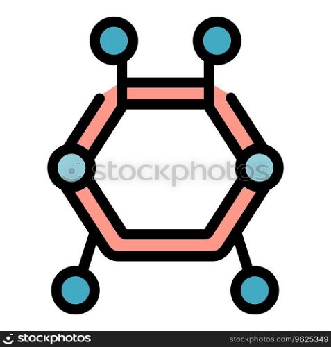 Enzymes formula icon outline vector. Amino peptide. Structure chain color flat. Enzymes formula icon vector flat