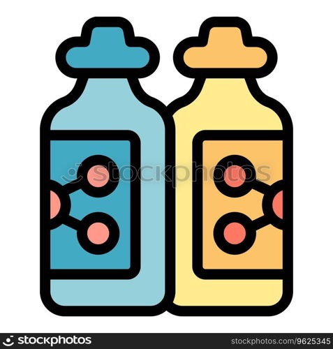 Enzymes icon outline vector. Amino protein. Chain collagen color flat. Enzymes icon vector flat
