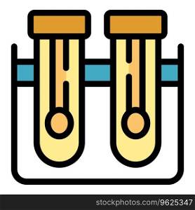 Enzymes test tube icon outline vector. Amino peptide. Chain vitamin color flat. Enzymes test tube icon vector flat