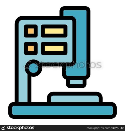 Enzymes under microscope icon outline vector. Chain vitamin. Amino peptide color flat. Enzymes under microscope icon vector flat