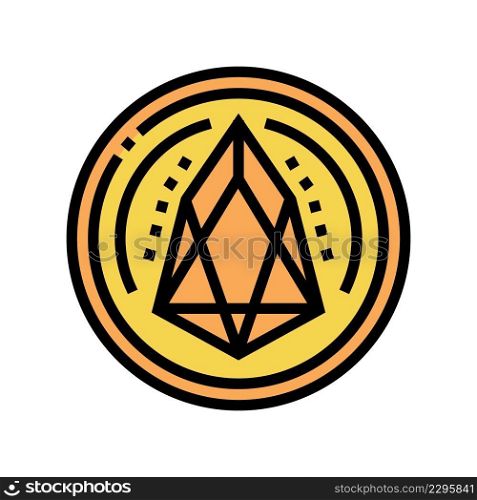 eos cryptocurrency coin color icon vector. eos cryptocurrency coin sign. isolated symbol illustration. eos cryptocurrency coin color icon vector illustration