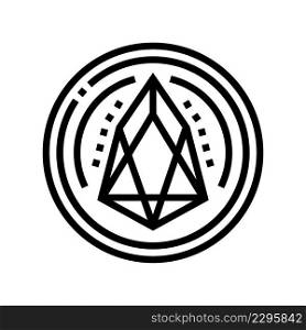 eos cryptocurrency coin line icon vector. eos cryptocurrency coin sign. isolated contour symbol black illustration. eos cryptocurrency coin line icon vector illustration