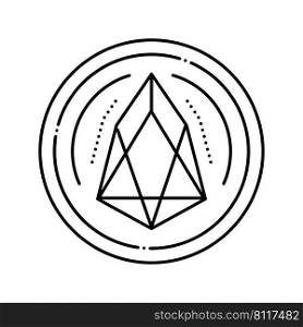 eos cryptocurrency coin line icon vector. eos cryptocurrency coin sign. isolated contour symbol black illustration. eos cryptocurrency coin line icon vector illustration