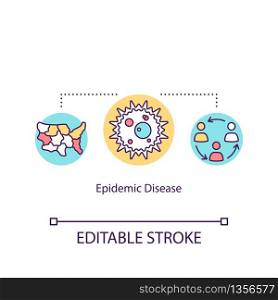 Epidemic diseases concept icon. Fast spreading infection. Pandemic, viral illness transmission idea thin line illustration. Vector isolated outline RGB color drawing. Editable stroke