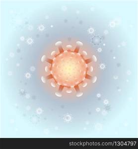 Epidemic orange molecule on light background, stock vector