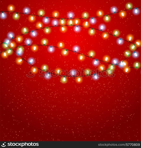 Eps 10 Christmas background with luminous garland.