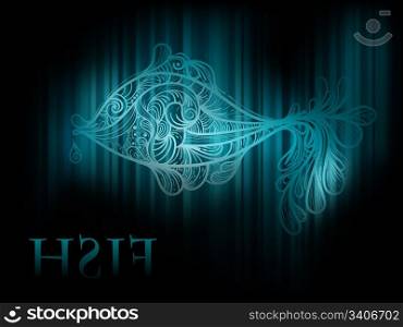 eps 10, vector background with fish and stripes