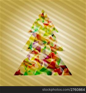 eps 10 vector christmas tree with shiny stars and lamps