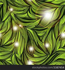 eps 10, vector seamless abstract pattern with bright leaves clipping masks