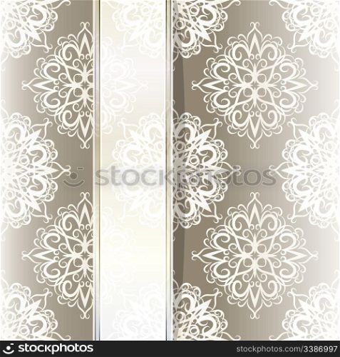 eps 10 vector seamless vintage wallpaper with ribbon for your text