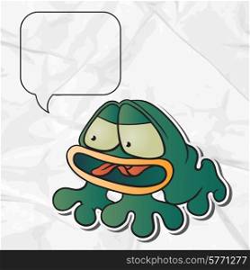 EPS 8 crumpled paper background with vector frog.. EPS 8 crumpled paper background with vector frog