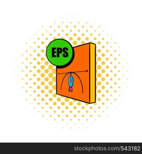 EPS file icon in comics style on a white background. EPS file icon, comics style