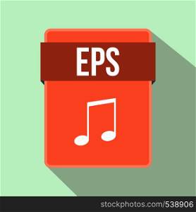 EPS file icon in flat style on a light blue background. EPS file icon, flat style
