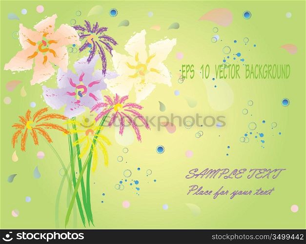 eps10 background with hand drawn fantasy flowers