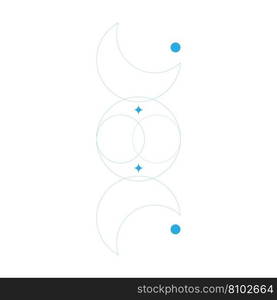 Eps10 blue abstract line art of moon Royalty Free Vector