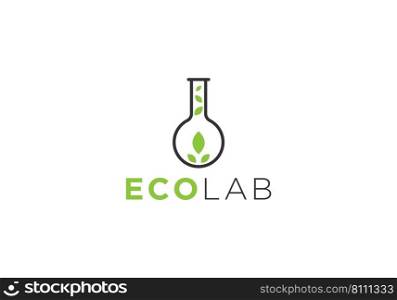Eps10 ecology lab logo design template Royalty Free Vector