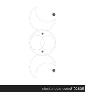 Eps10 grey abstract line art of moon Royalty Free Vector