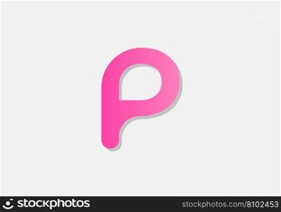 Eps10 letter p logo with shadow Royalty Free Vector Image