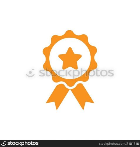 Eps10 orange prize medal abstract icon Royalty Free Vector