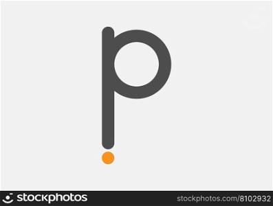Eps10 p letter logo template Royalty Free Vector Image