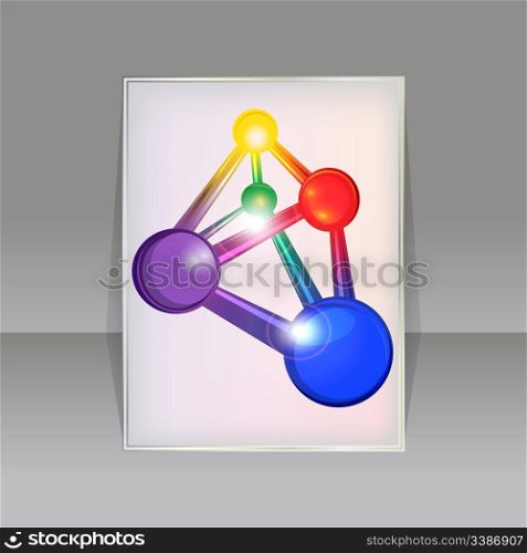 eps10 vector banner with colorful molecular structure