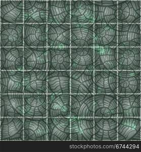eps10, vector seamless pattern with shells on grungy background