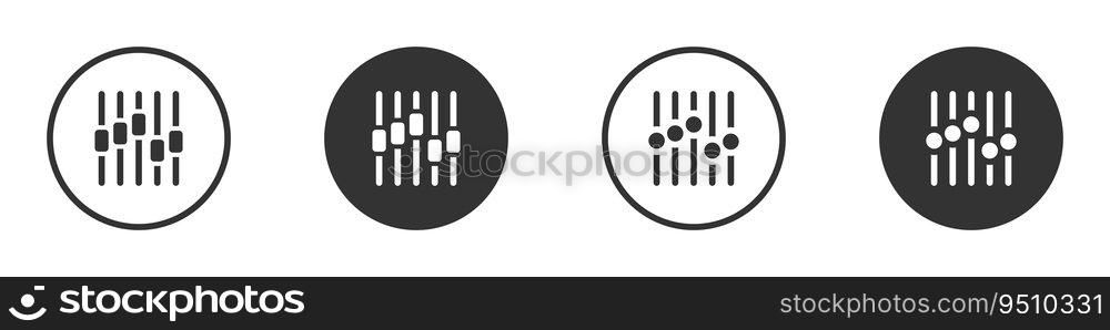 EQ icon. Slider icon. Sound mixer symbol. Vector illustration.