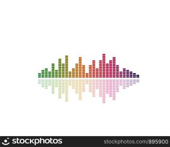 equaizer and sound effect ilustration logo vector icon template