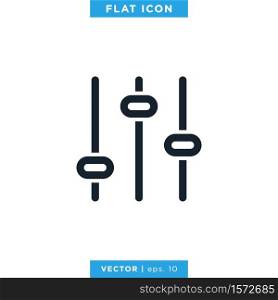 Equalizer Audio Music Icon Vector Design Template.