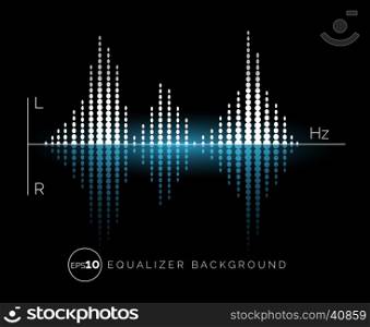 Equalizer digital sound design element. Equalizer digital sound design element on dark background. Vector illustration