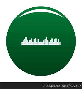 Equalizer frequency icon. Simple illustration of equalizer frequency vector icon for any design green. Equalizer frequency icon vector green