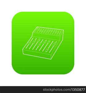 Equalizer icon green vector isolated on white background. Equalizer icon green vector