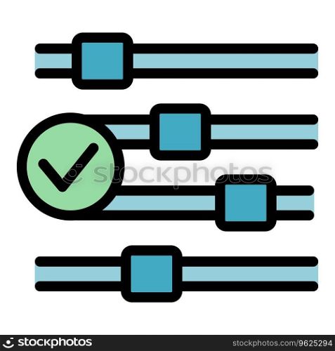 Equalizer key point icon outline vector. Main conclusion. List top color flat. Equalizer key point icon vector flat