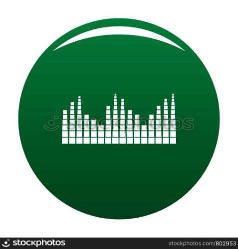 Equalizer level radio icon. Simple illustration of equalizer level radio vector icon for any design green. Equalizer level radio icon vector green