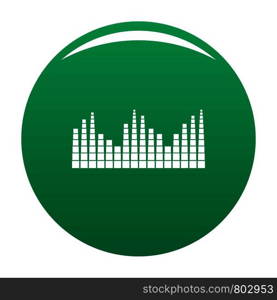 Equalizer level radio icon. Simple illustration of equalizer level radio vector icon for any design green. Equalizer level radio icon vector green