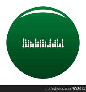 Equalizer musical radio icon. Simple illustration of equalizer musical radio vector icon for any design green. Equalizer musical radio icon vector green