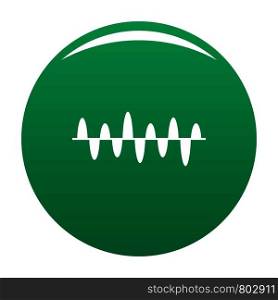 Equalizer play icon. Simple illustration of equalizer play vector icon for any design green. Equalizer play icon vector green