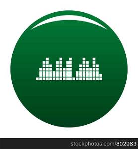 Equalizer playradio icon. Simple illustration of equalizer play radio vector icon for any design green. Equalizer play radio icon vector green