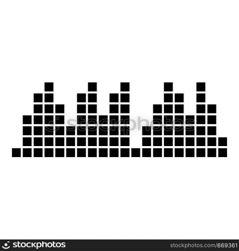 Equalizer playradio icon. Simple illustration of equalizer play radio vector icon for web. Equalizer play radio icon, simple black style