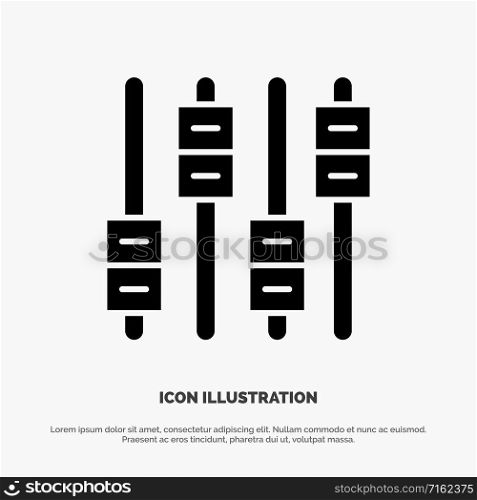 Equalizer, Sound, Audio, Volume solid Glyph Icon vector