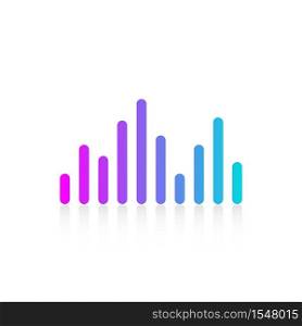Equalizer sound audio wave multicolor logo flat design icon isolated on white background vector illustration.