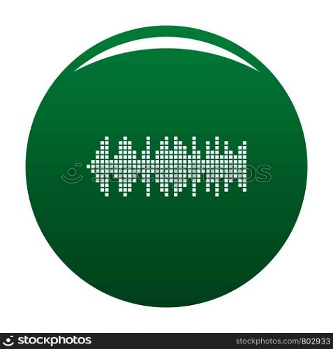 Equalizer wavy radio icon. Simple illustration of equalizer wavy radio vector icon for any design green. Equalizer wavy radio icon vector green