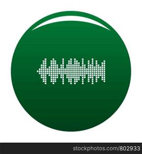 Equalizer wavy radio icon. Simple illustration of equalizer wavy radio vector icon for any design green. Equalizer wavy radio icon vector green