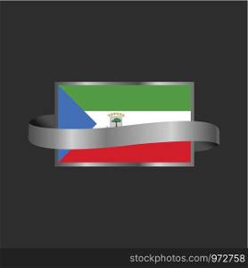 Equatorial Guinea flag Ribbon banner design